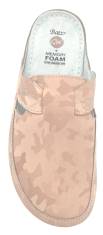 Batz skinn clogs rosa-tofflor med memory innersula-Toffelshoppen.se