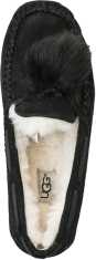 UGG-Dakota-svart POMPOM-fårskinn-moccasin-dam-TOFFELSHOPPEN.SE