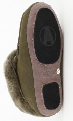 Axelda-fårskinnstofflor-antihalktofflor-oliv grön-Toffelshoppen.se