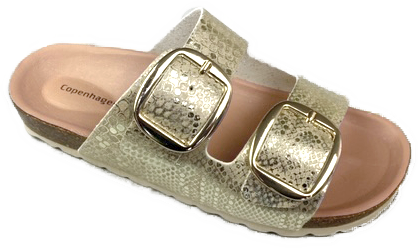 Anatomiska damsandaler i guld-Copenhagen Shoes-Toffelshoppen.se