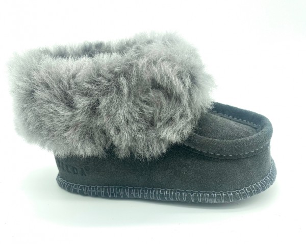 Axelda-Vimmerby-babytofflor-fårskinn-asphalt-Toffelshoppen.se