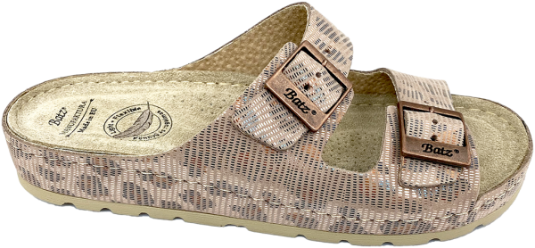 Anatomiska tofflor DAM Batz-leopard rose gold-TOFFELSHOPPEN