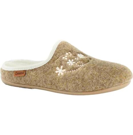 Cinnamon-ull-toffla-brun-beige-slip-in-uppbyggd-sula-Toffelshoppen.se