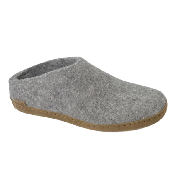 Glerups-ljusgrå-ulltofflor-slip-in-skinsula