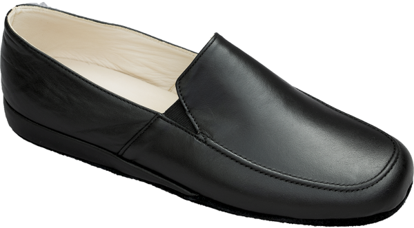 Handgjorda skinn tofflor med hälkappa herrtofflor-Toffelshoppen.se