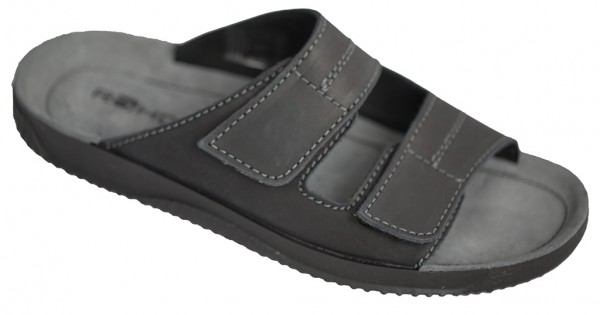 Rohde-herr-tofflor-sandaler-svart-skinn-TOFFELSHOPPEN