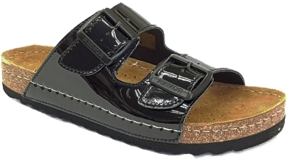 Romika-Damsandaler kork-svart-rosa-Toffelshoppen.se