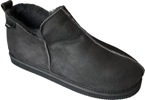 Shepherd fårskinnstofflor i oiled antique asphalt-Toffelshoppen.se