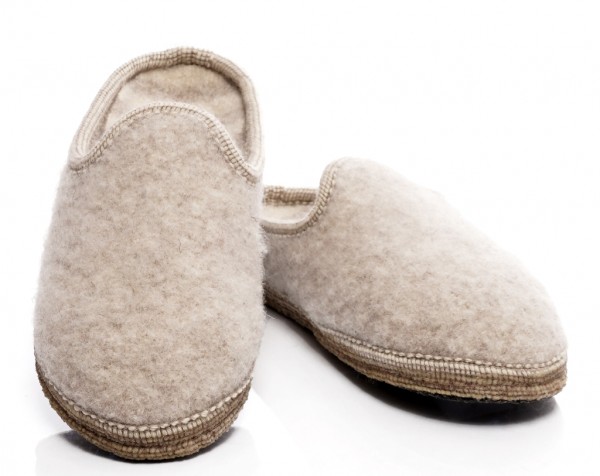 ULLE tofflor i white melange beige utan sömmar-Toffelshoppen.se